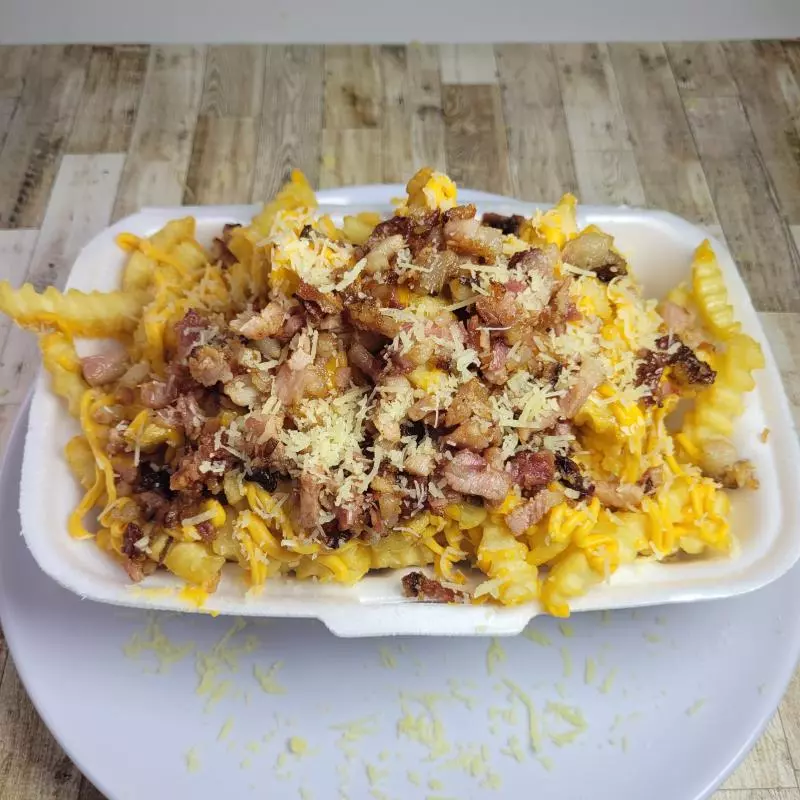 Batata frita G c/cheddar e bacon