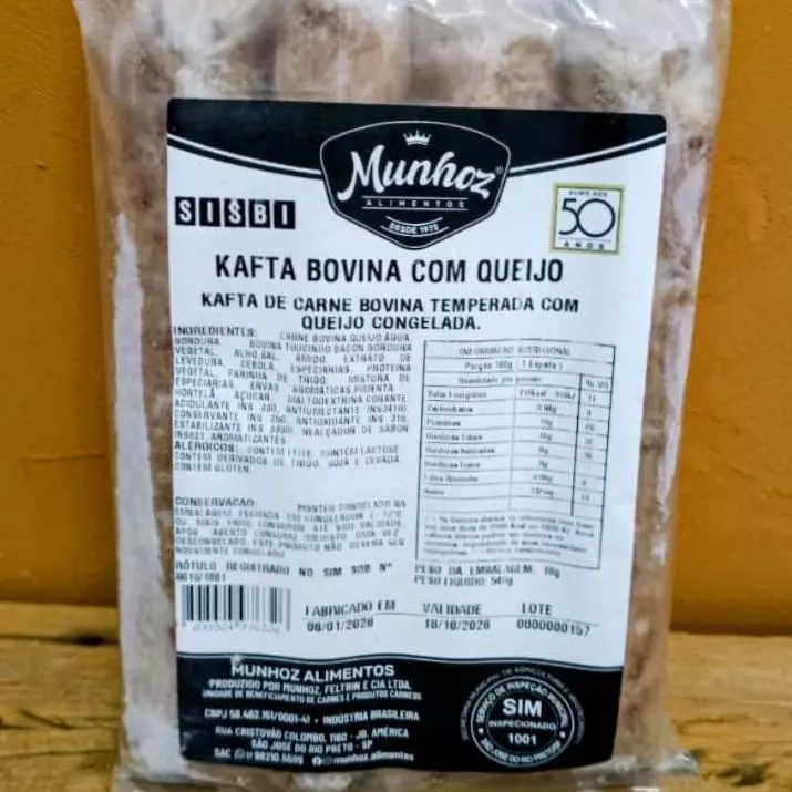 ESPETO KAFTA BOVINA COM QUEIJO 540g