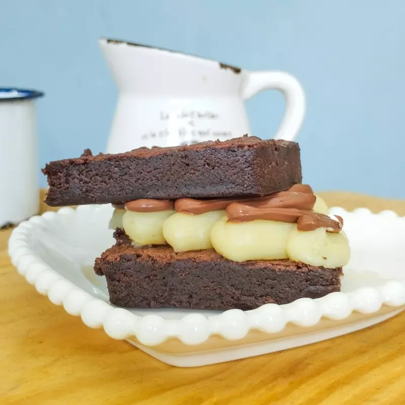 Brownie Ninho e Nutella