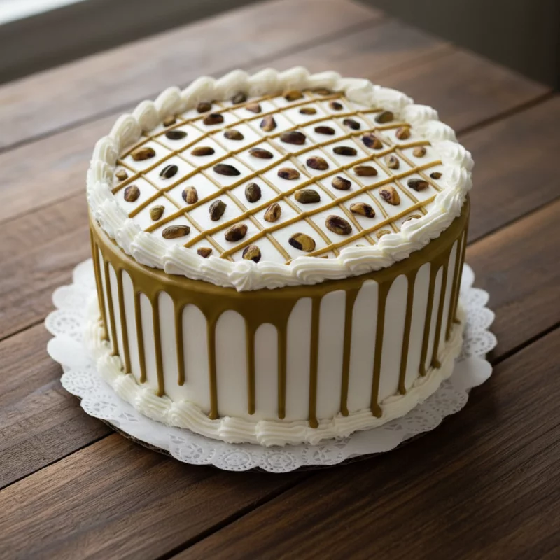 Tarta de nata con crema de Pistacho