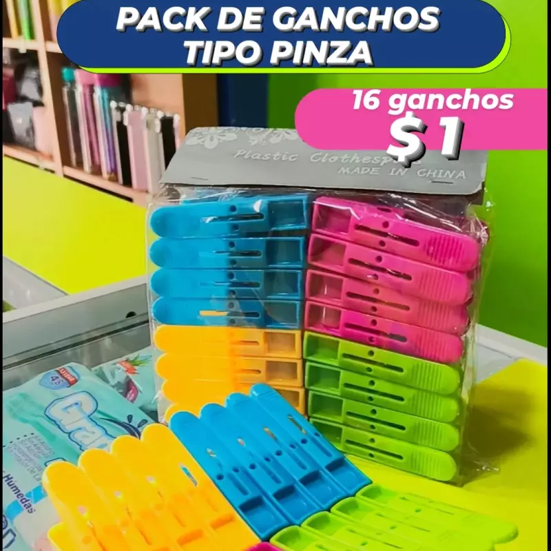 Pack de ganchos tipo pinza