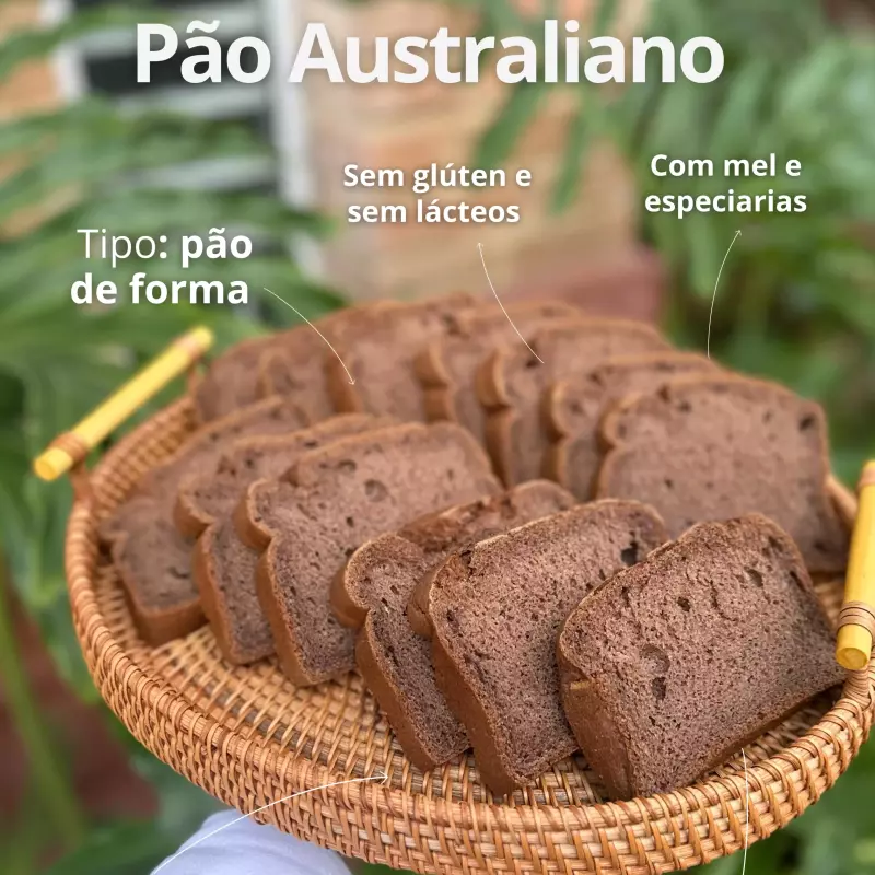 Pão Australiano-Sem glúten e lácteos
