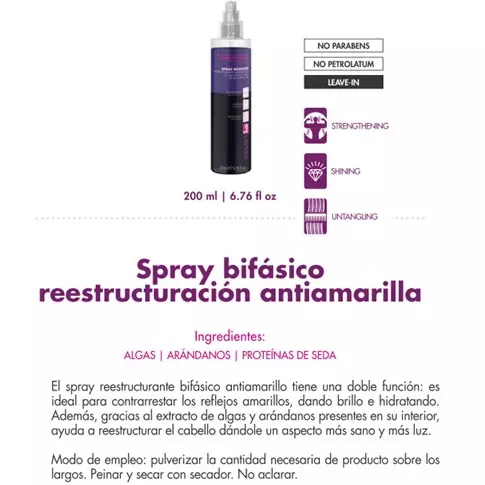 Spray bifásico antiamarillo