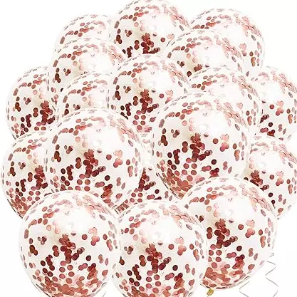 50 Globos con Confeti RoseGold 12 in