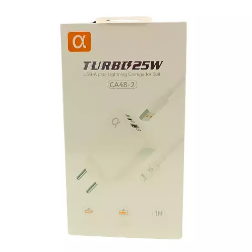CARREGADOR TURBO 25W USB/IOS CA48-2