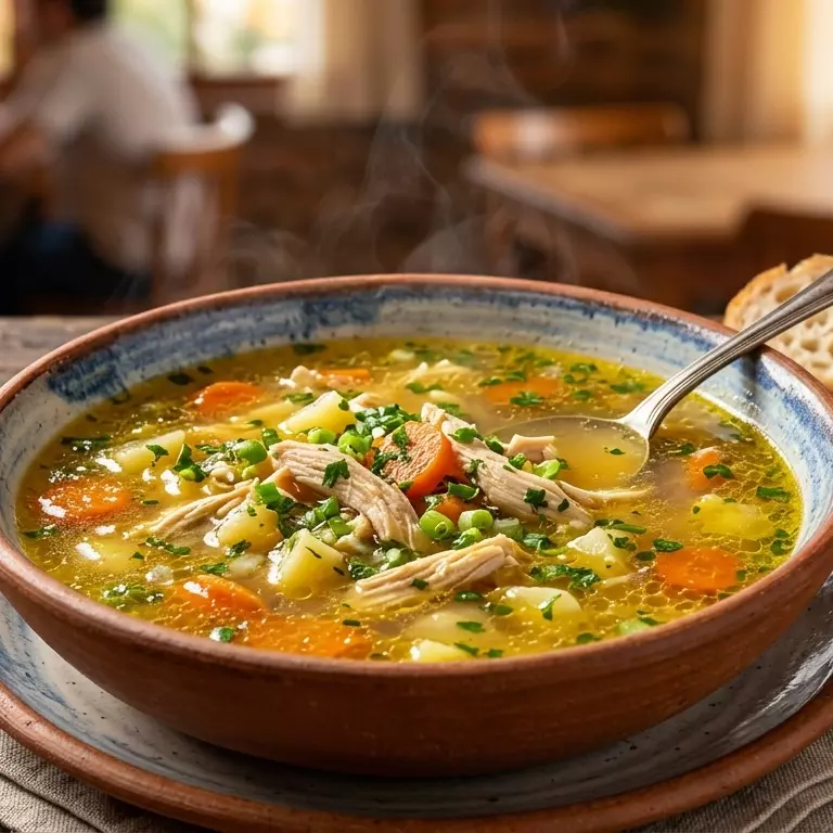 Caldo de frango cremoso