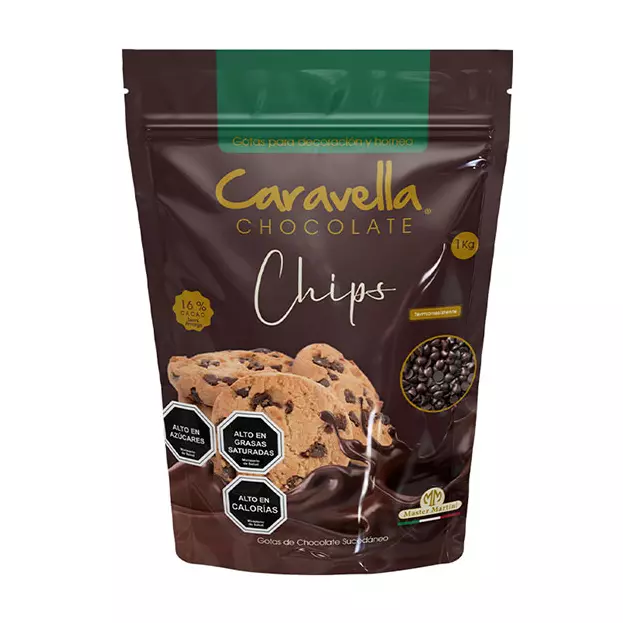 Cobertura caravella chip semi amargo