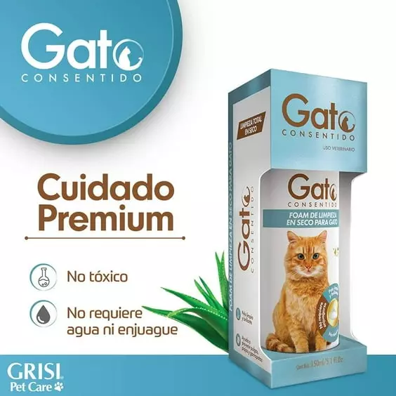 Espuma para baño en seco para gatos