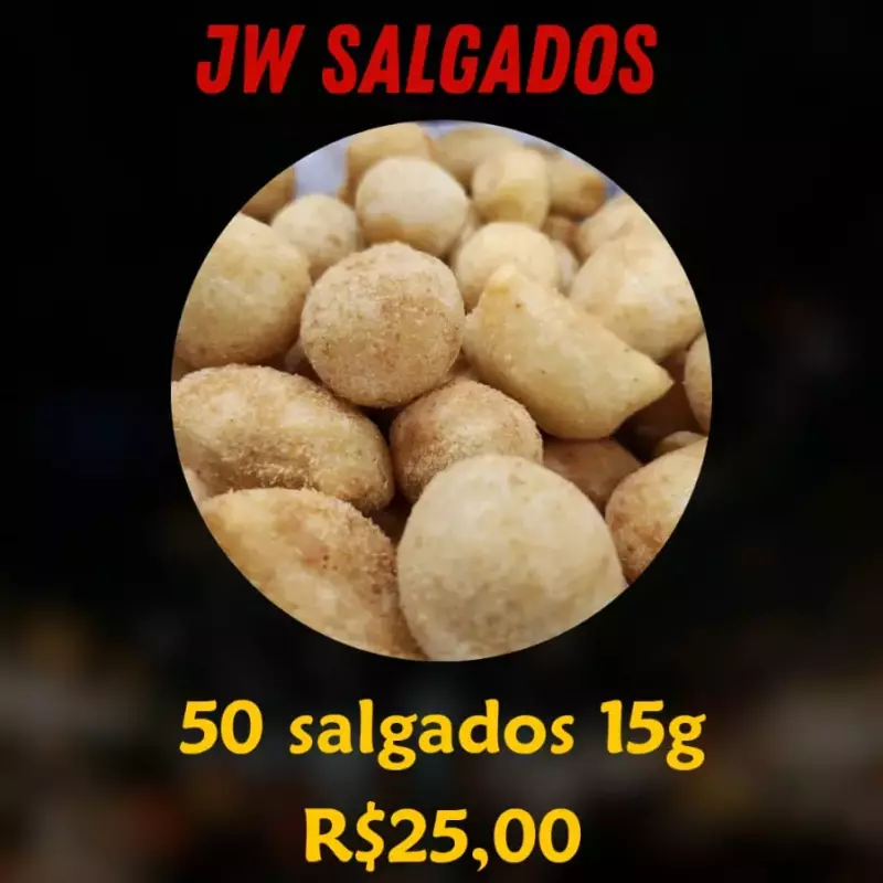 50 salgados 15 gr