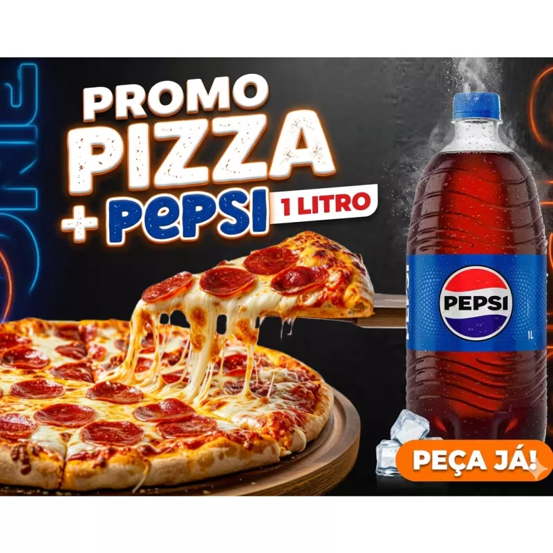 COMBO CASAL: Pizza Média + Pepsi 1L