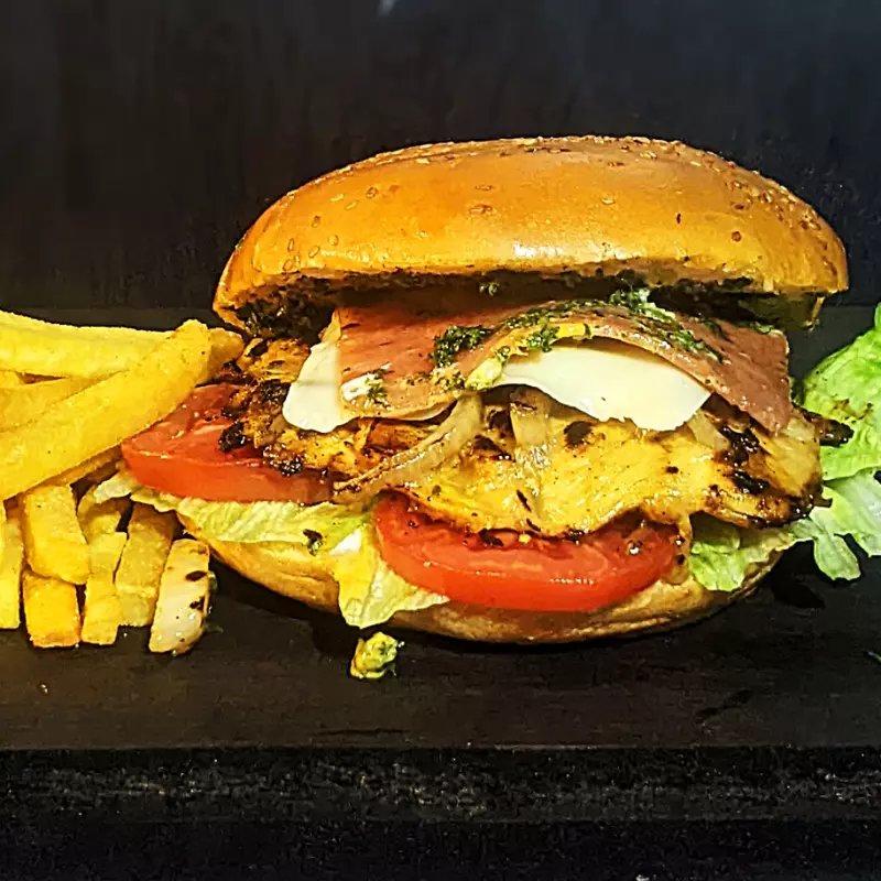 Hamburguesa de pechuga de pollo