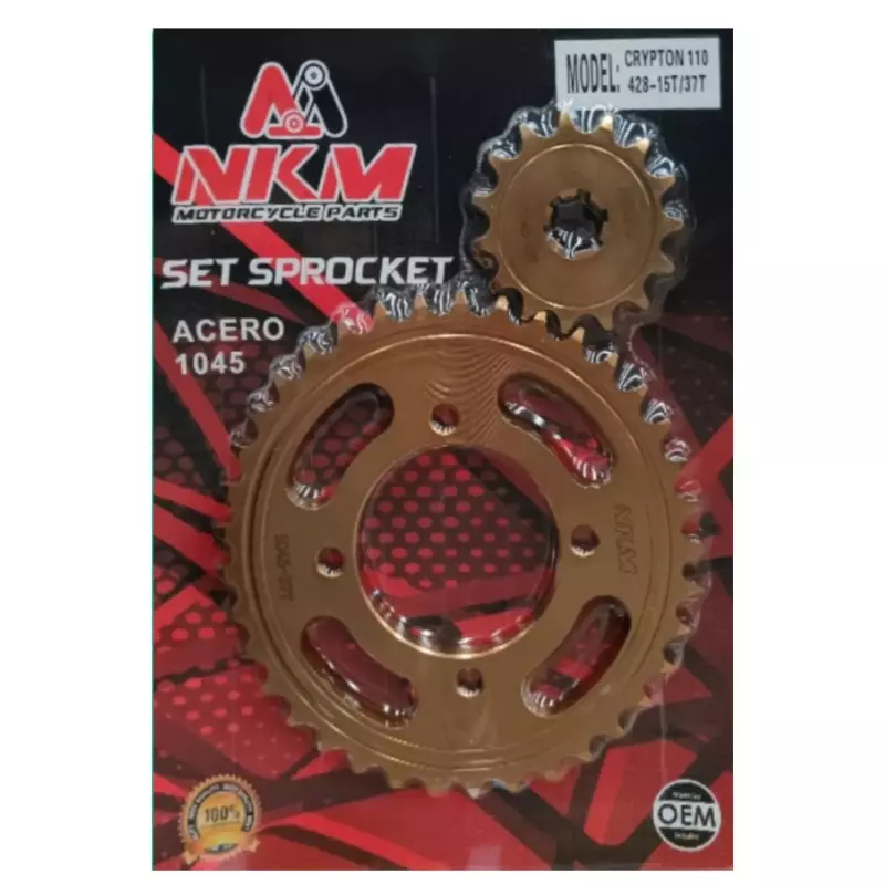 SET SPROCKET CRYPTON110 15X37 ORO NK
