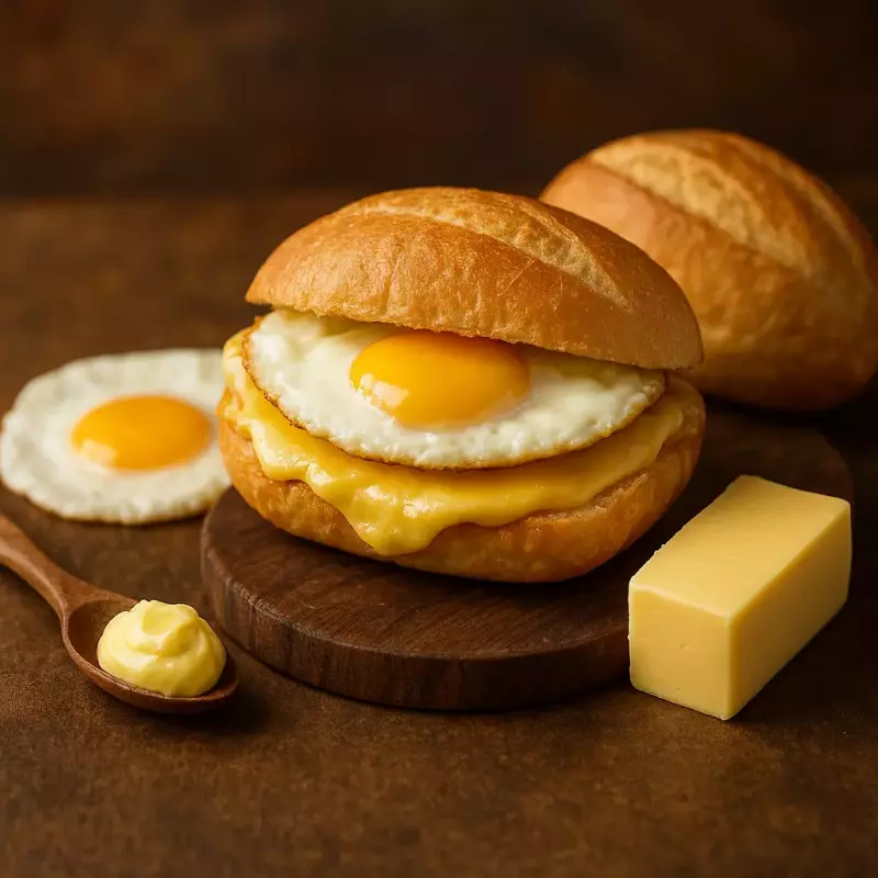 Pão com ovo e queijo na chapa