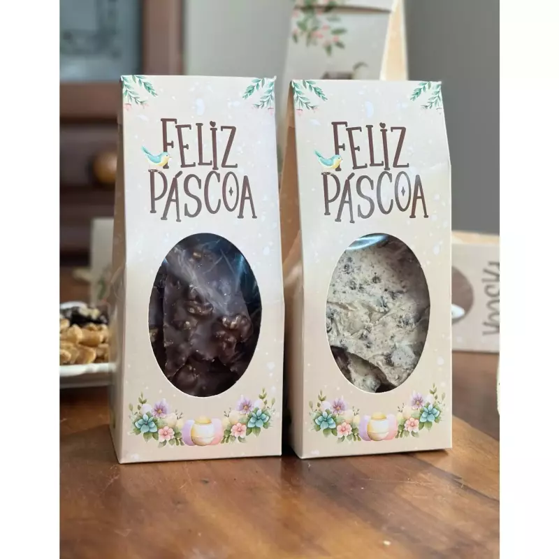 Caixa de lascas rústicas de chocolat