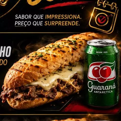 Baguete de pão de alho com file