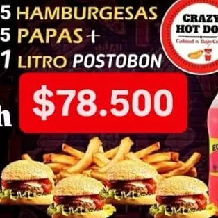 COMBO DE 5 HAMBURGUESAS