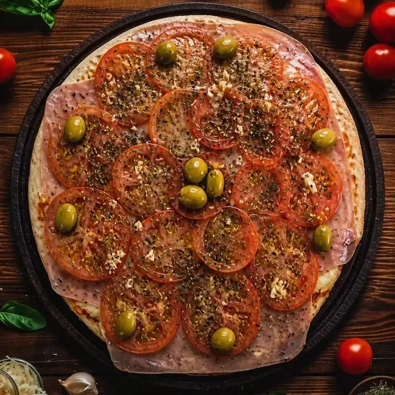 PIZZA NAPO CON JAMÓN