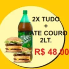 2 X-tudo + mate couro 02 litros