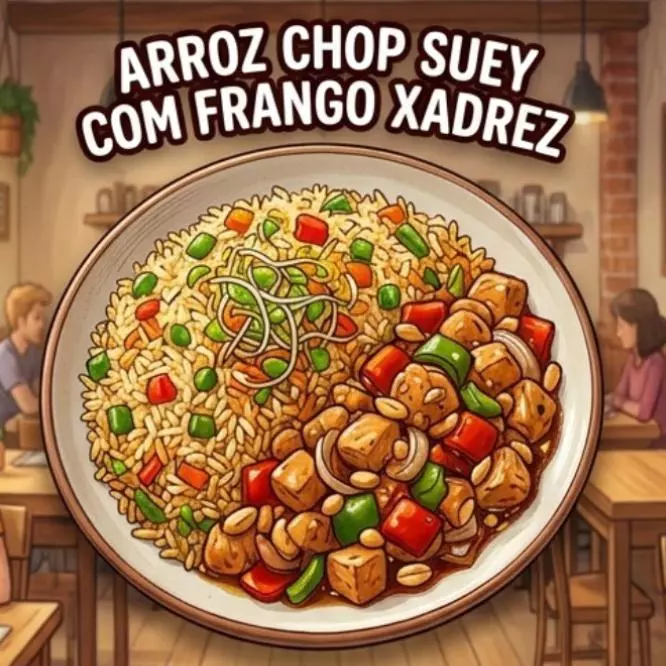 ARROZ CHOP SUEY COM FRANGO XADREZ