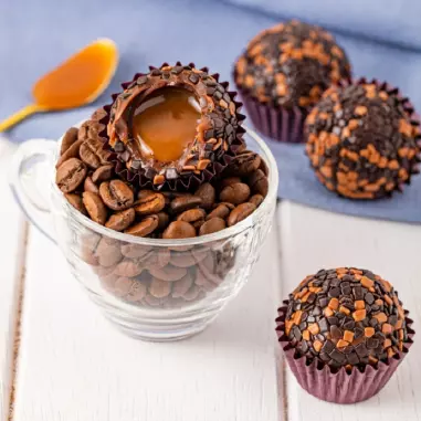 Café recheado caramelo salgado