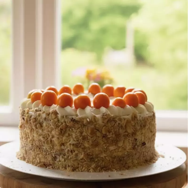Torta de zanahoria, coco y nueces.