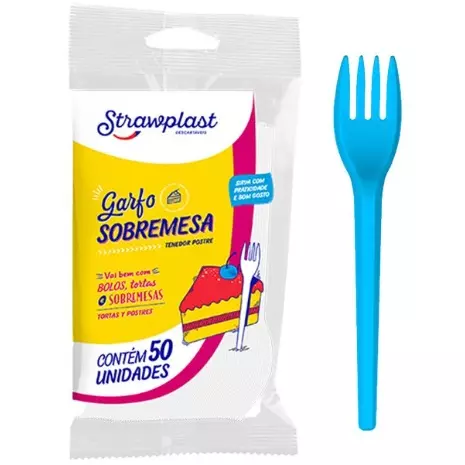 Garfo Sobremesa Strawplast