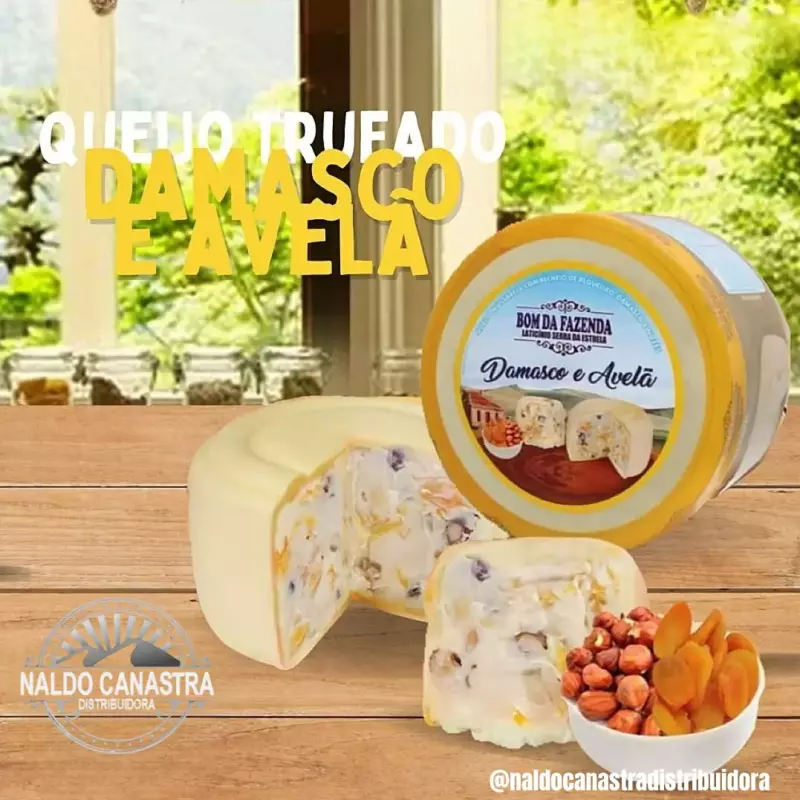 Trufado com damasco e avelã