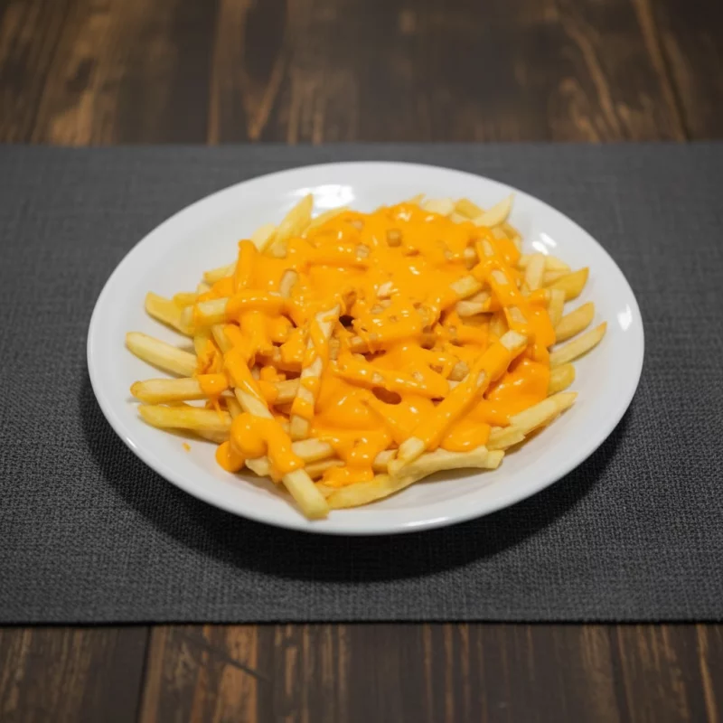 Papas fritas con cheddar