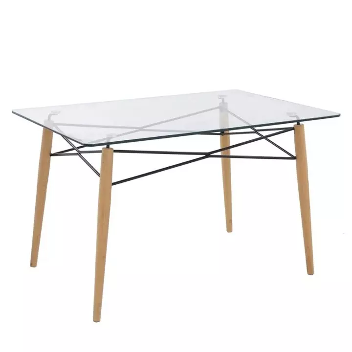 Mesa Vidrio Eames 120x80cm