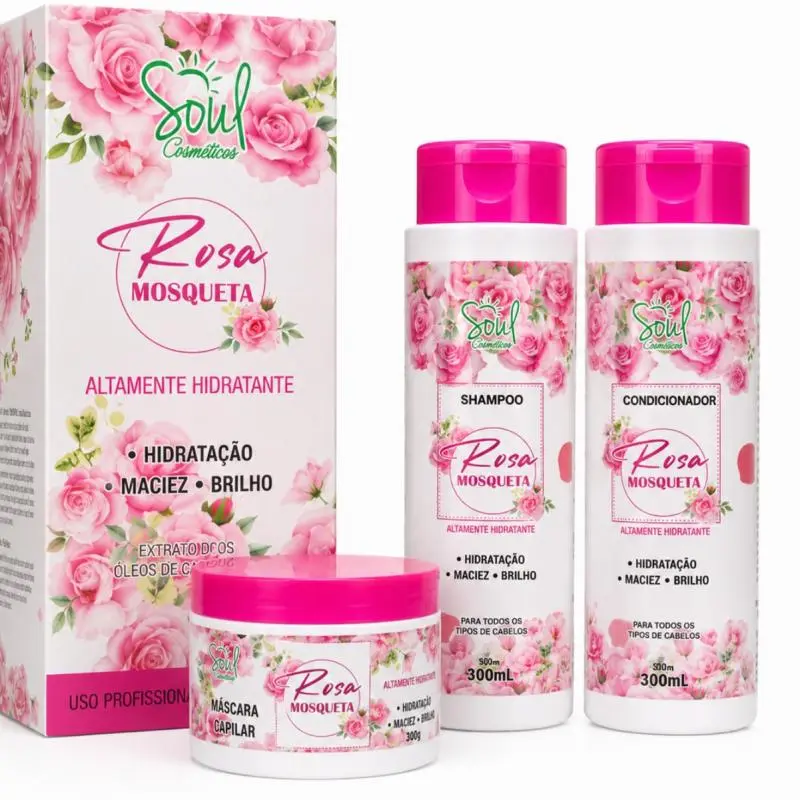 KIT CAPILAR ROSA MOSQUETA 3X1 SOUL