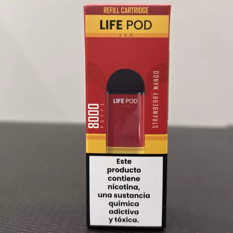 REFIL LIFE POD ECO1 8k MORANGO/MANGA