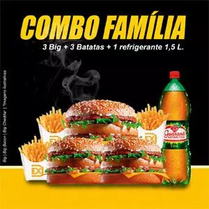Combo Família Big-Cheddar-Bacon