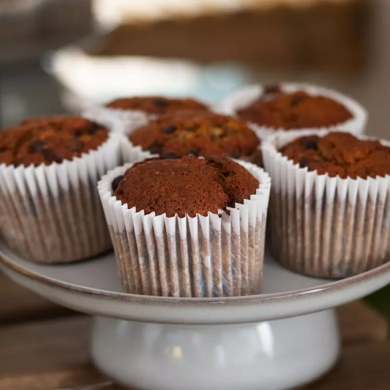 Muffins de plátano con chocolate