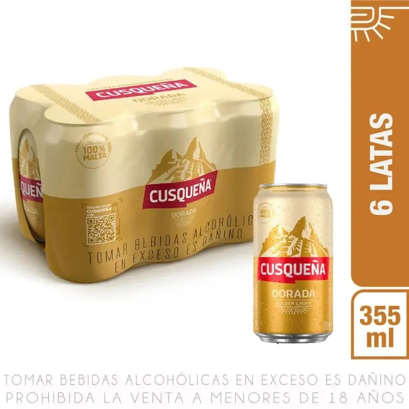 CUSQUEÑA DORADA LATA 355 ML SIX PACK
