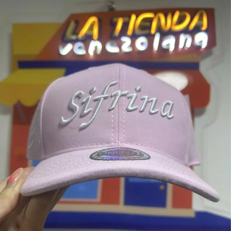 Gorra Sifrina rosa bebé letra blanca