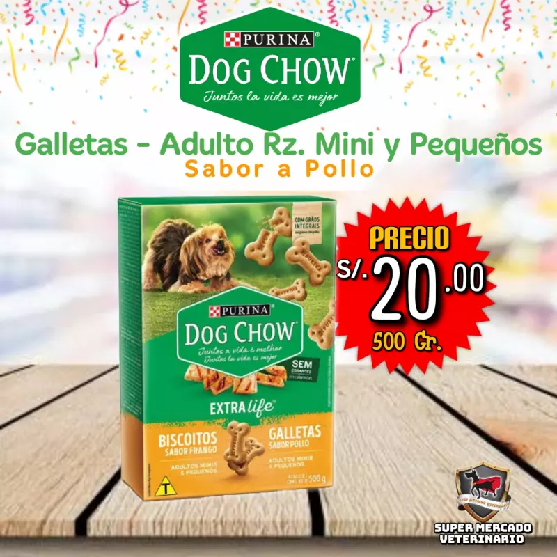 DOG CHOW Adulto 500 GR Rz. Pequeña