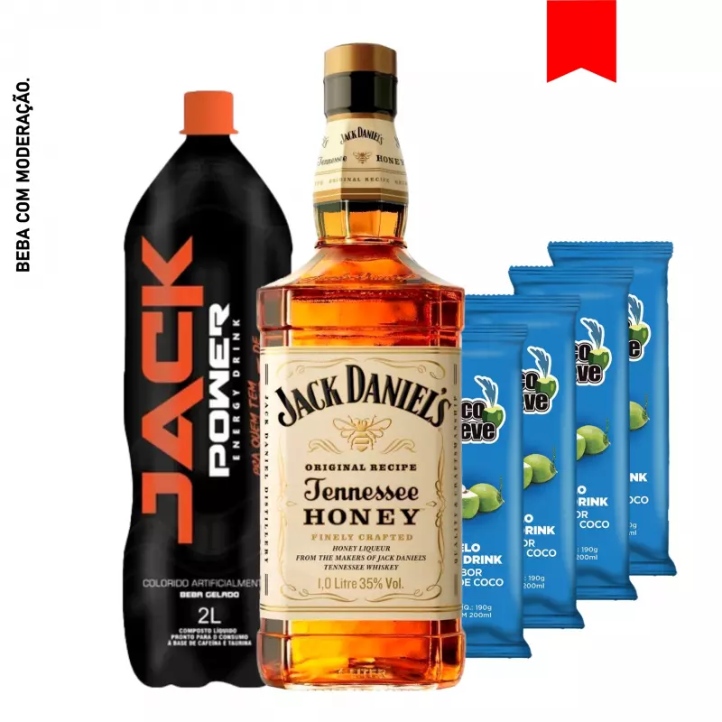 Combo Whisky J. Daniels Honey 1L