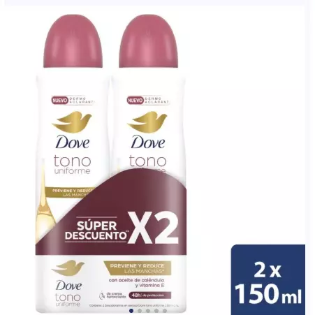 2 Desod aerosol Dove tono uniforme