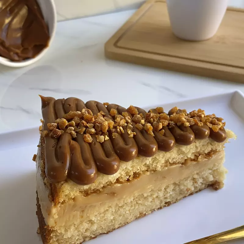Fatia de doce de leite crocante