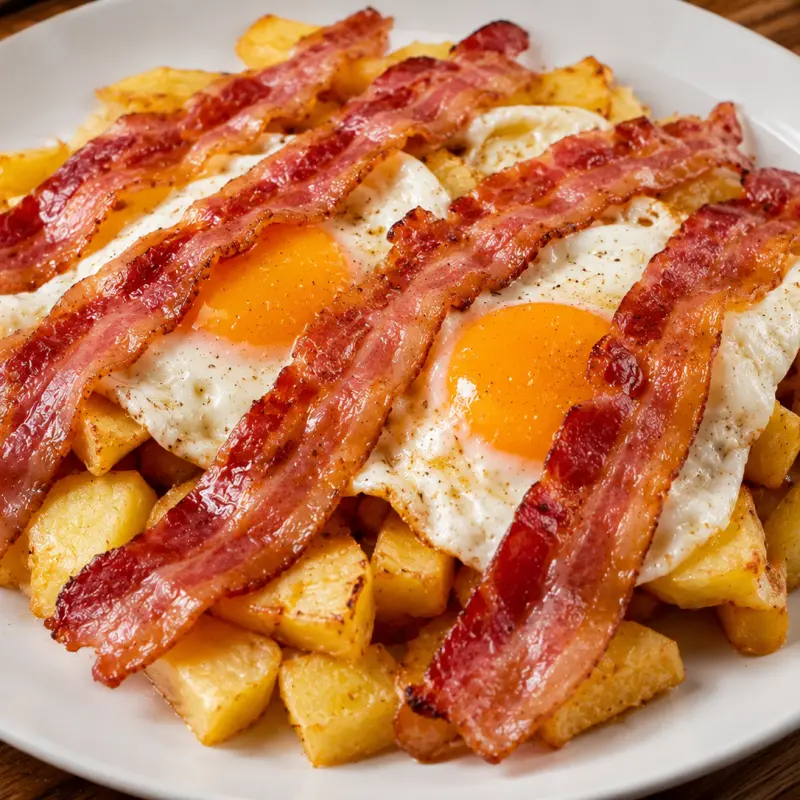 Huevos Rotos con Bacon