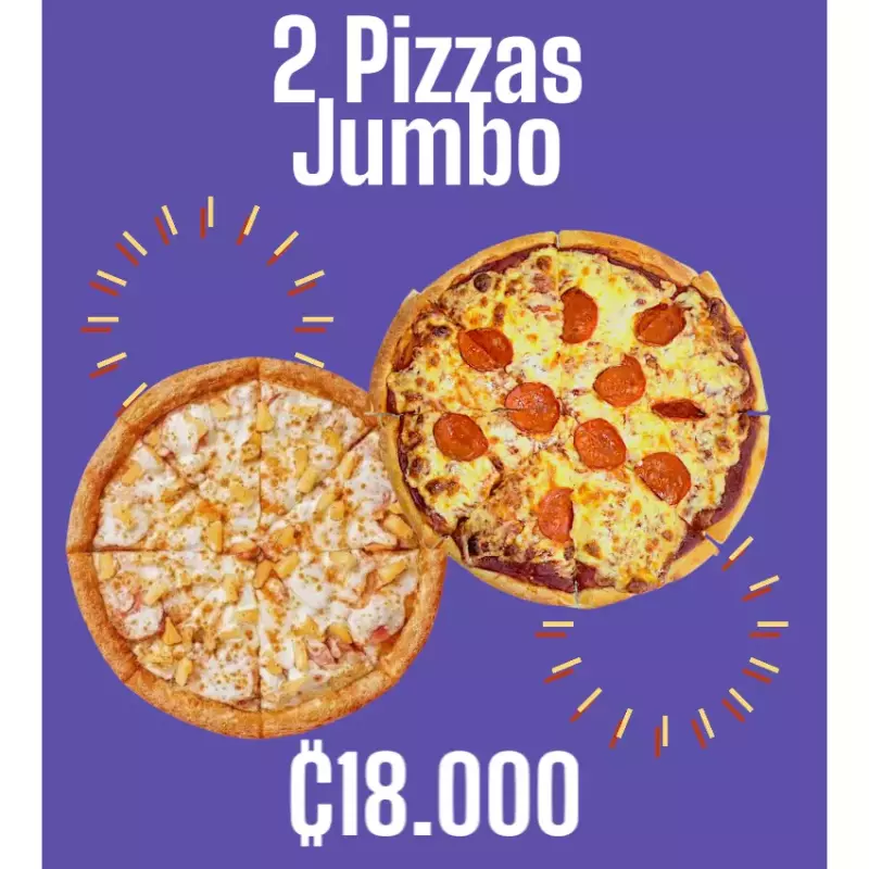 2 Pack Pizzas jumbos 20 slices