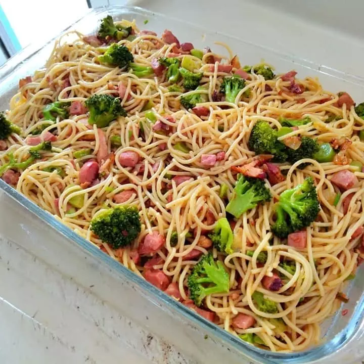 Macarrão Brocolis e Bacon