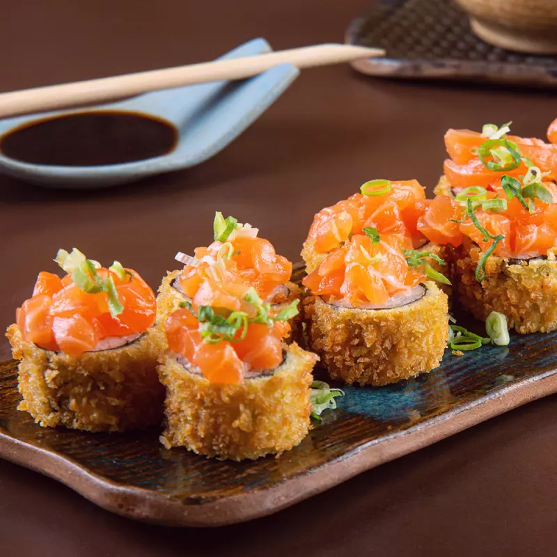 Hot Salmão Cru com Batidinhas Salmão