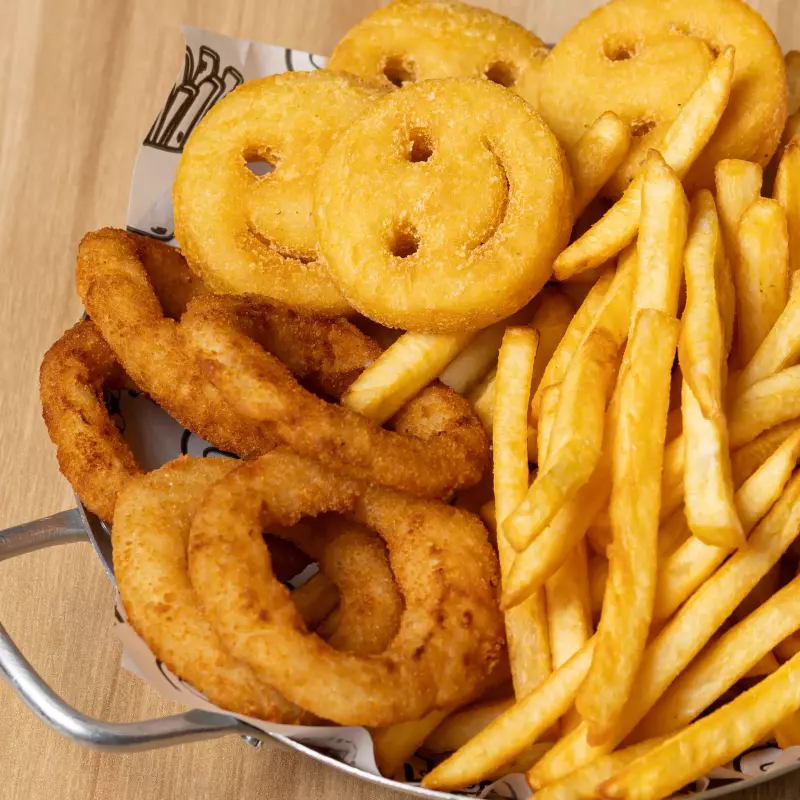 Mix Onion Rings e Batatas