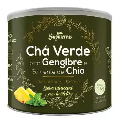 CHÁ VERDE COM GENGIBRE E CHIA