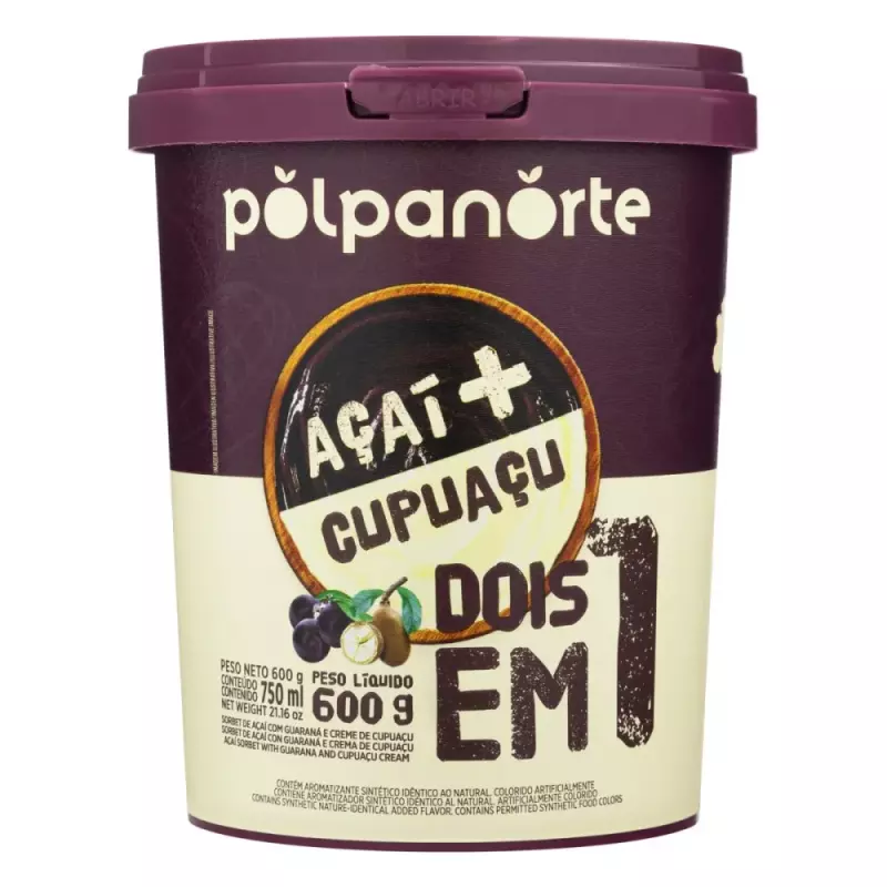 Creme de açaí mais Cupuaçu 600g