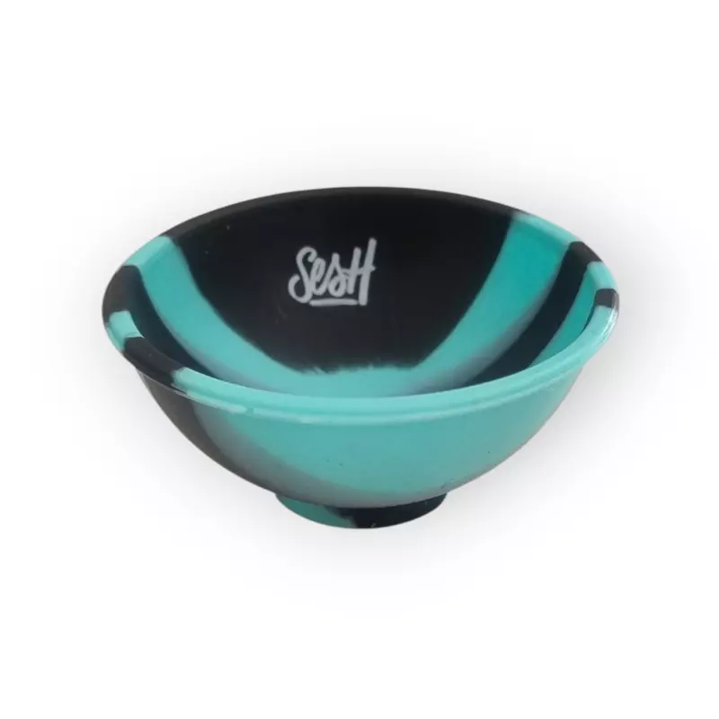 Cuia Silicone Sesh Preto e azul Clar