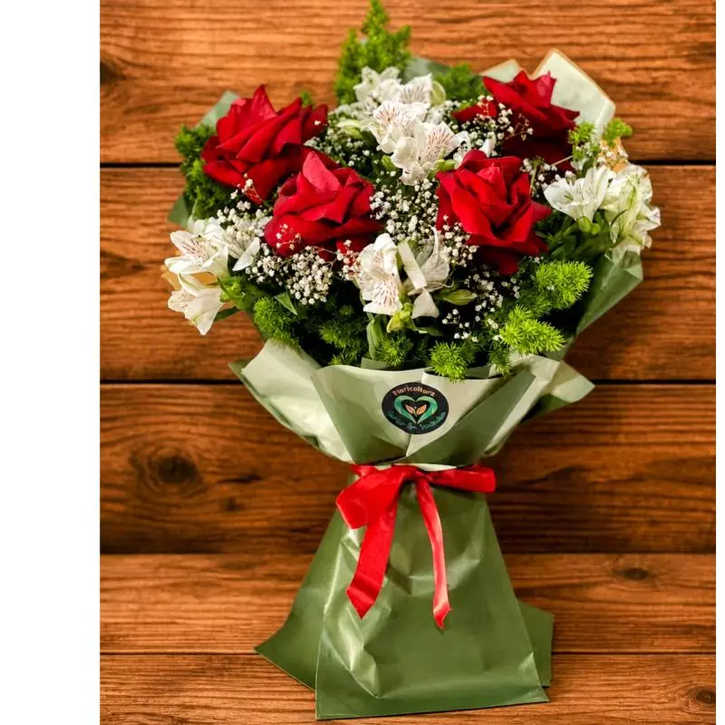 BUQUÊ KOREANO COM 4 ROSAS