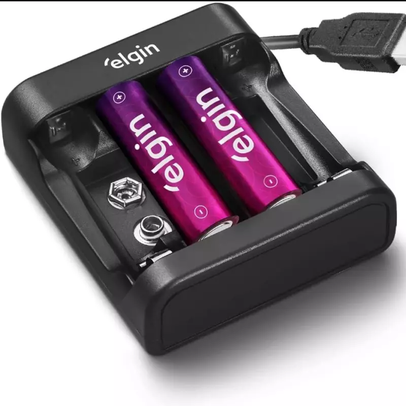 CARREGADOR USB DE PILHAS ELGIN