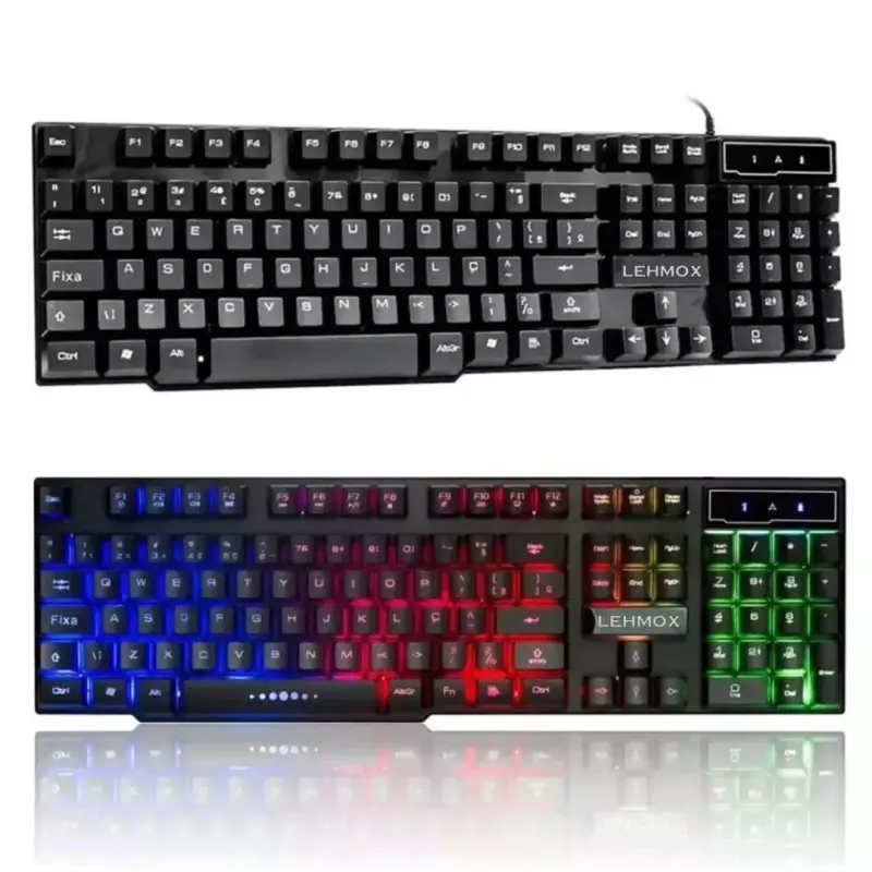 TECLADO USB C/FIO LEHMOX LEY-82 RGB